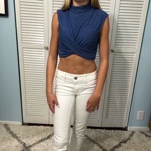 Blue Crop Top - Medium